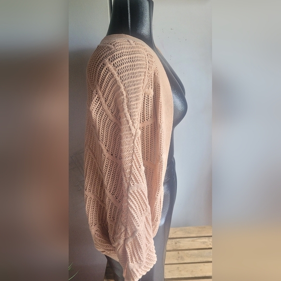 2B Bebe Tan Colored Open Front Cropped Cardigan S - Picture 4 of 6